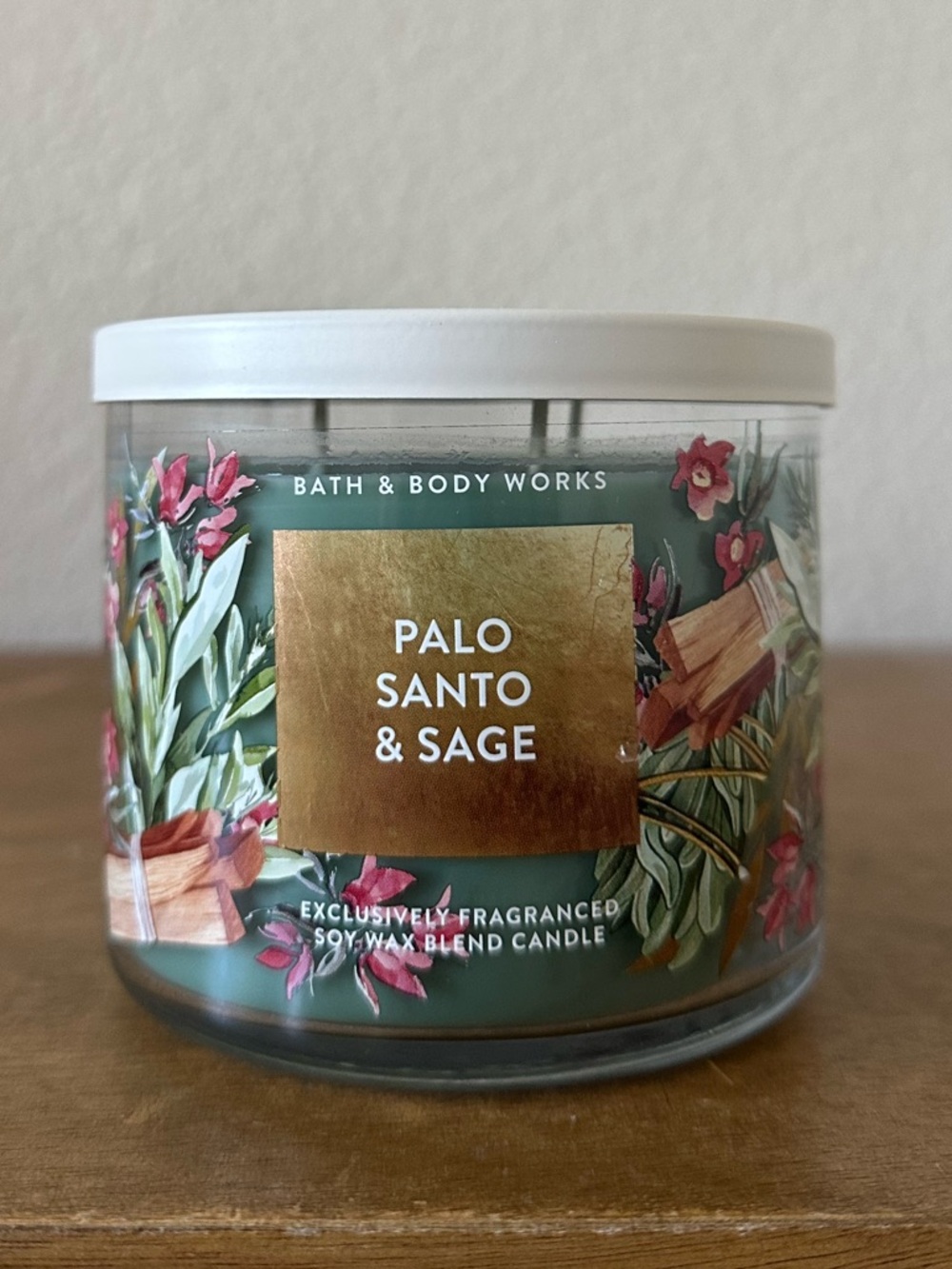 NEW Bath & Body Works PALO SANTO & SAGE 3 wick candle NEW